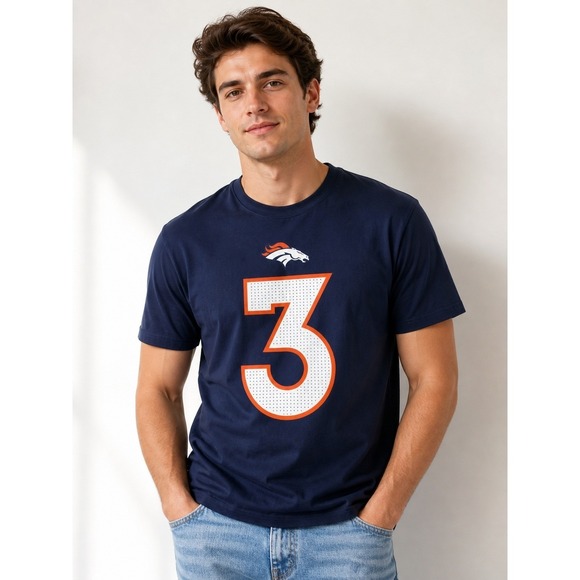 Nike Other - Nike NFL Denver Broncos Russell Wilson #3 Football T Shirt Mens M Navy Blue NWT